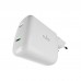 Puro 69879 Мрежово зарядно "Mini Pro" GaN 2x USB-C, PD70W, бял Puro 69879 Мрежово зарядно "Mini Pro" GaN 2x USB-C, PD70W, бял