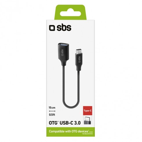 Кабел OTG SBS 24560 USB Type-C to USB A, 3.0
