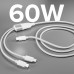 Кабел SBS 91009, USB-C Splitter-Y 60W, с оплетка, 1,5 м, бял