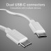 Кабел SBS 91009, USB-C Splitter-Y 60W, с оплетка, 1,5 м, бял