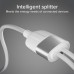 Кабел SBS 91009, USB-C Splitter-Y 60W, с оплетка, 1,5 м, бял