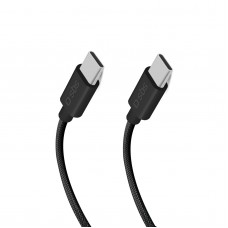 Kабел SBS 63914 с оплетка Type-C-C 3,2 100W, 10 Gbps, 1,5 m, черен