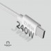 Kабел SBS 75306 с оплетка Type-C-C 4.0 240W, 40 Gbps, 1 m, бял