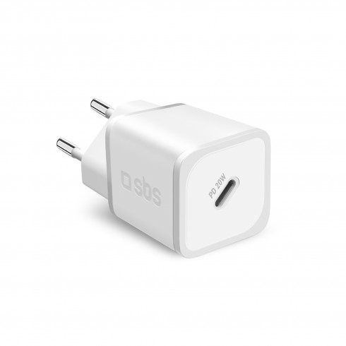 Мрежово зарядно SBS 44609 PD20W GaN, 1xUSB-C , бяло Мрежово зарядно SBS 44609 PD20W GaN, 1xUSB-C , бяло