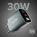 Мрежово зарядно SBS 81505 PD30W GaN, 1xUSB-C PD30W + 1xUSB-A AFC 18W + LCD екран, светло синьо Мрежово зарядно SBS 81505 PD30W GaN, 1xUSB-C PD30W + 1xUSB-A AFC 18W + LCD екран, светло синьо