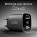 Мрежово зарядно SBS 81475 PD30W GaN, 1xUSB-C PD30W + 1xUSB-A AFC 18W + LCD екран, черно