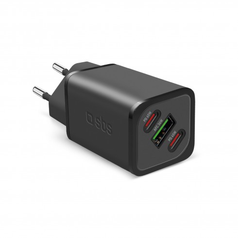 Мрежово зарядно GaN 65W SBS 43893 1xType-C 65W Ultra Fast PD + 1x Type-C 45W Ultra Fast PD + 1xUSB AFC 36W Мрежово зарядно GaN 65W SBS 43893 1xType-C 65W Ultra Fast PD + 1x Type-C 45W Ultra Fast PD + 1xUSB AFC 36W