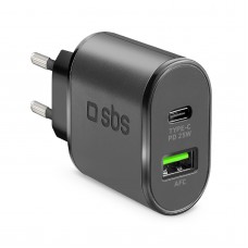 Мрежово зарядно PD 25W, 1x USB-C PD25W + 1x USB-A 18W AFC  