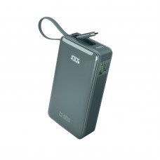 Преносима батерия SBS 81406, 10 000mAh, PD20W, с вграден кабел, LCD, светло синя