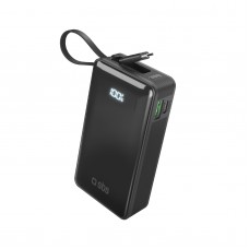 Преносима батерия SBS 81420, 10 000mAh, PD20W, с вграден кабел, LCD, черна