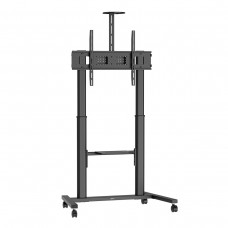 Стойка от земя на колела Vogel's ESSENTIAL T1041, за екрани от 65" до 110", до 100 кг, VESA 900x600, аксесоари за камера и лаптоп, черна