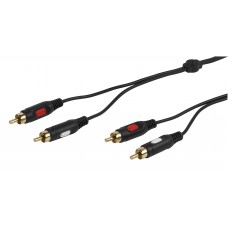 Vivanco 46010 кабел RCA -2xRCA М <-> 2xRCA М, 1,5м.Позлатени контакти