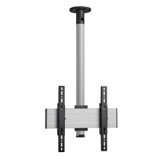 Стойка за таван с въртене и наклон, за екрани до 65", до 40 кг, VESA 400x400, тръба 150 см, сребро 