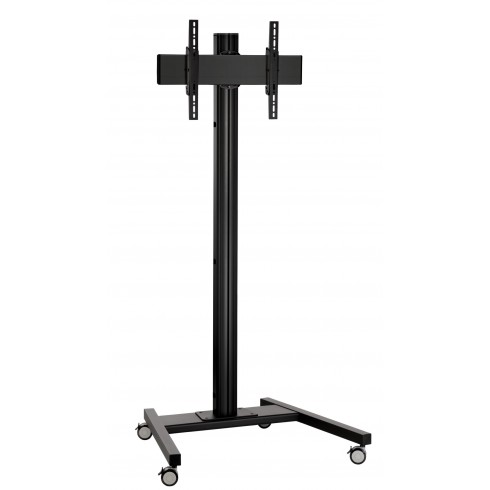 Стойка от земя на колела, за екрани до 65“, до 80 кг, VESA 400x400, тръба 180 см, черно Стойка от земя на колела, за екрани до 65“, до 80 кг, VESA 400x400, тръба 180 см, черно