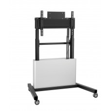 Електрическа стойка на колела , за екрани 42"-86“, ход издигане 65см, VESA 600x400, до 160 кг, заключващо се отделение